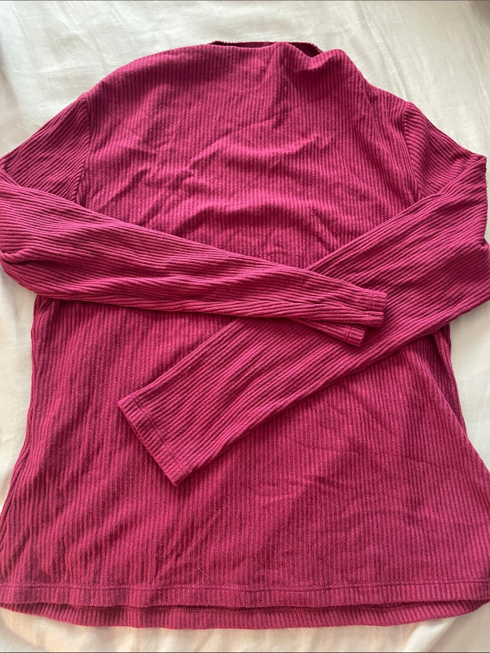 Banana Republic Ribbed Long Sleeve Top - Raspberry Pink - Picture 3 of 3